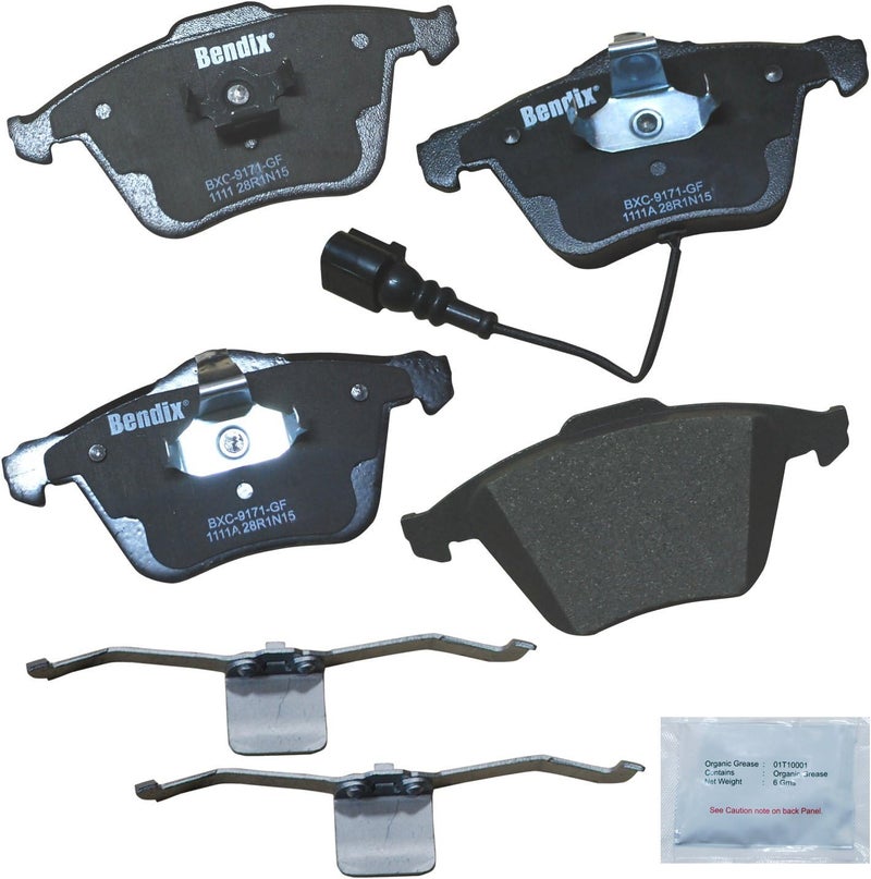 Bendix بطانات فرامل سيراميك Priority1 CFC1111A لسيارات فولكس فاجن CC 2012-2009، باسات 2008-2006، باسات 2010، R32 2008 - Image 1
